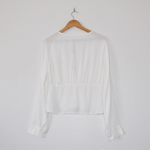 Reformation Fulham Long Sleeve Buttoned Ivory Top - Picture 4 of 7